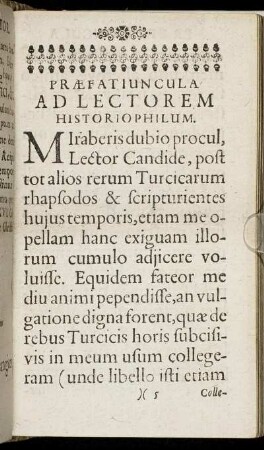 Praefatiuncula Ad Lectorem Historiophilum