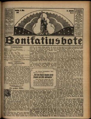 Erste Ausgabe vom Sonntag, den 11. März 1928.