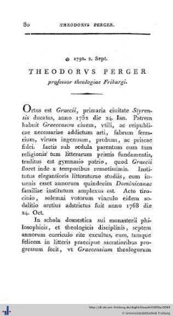 Theodorus Perger.
