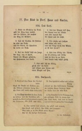 IV. Das Kind in Dorf, Haus und Garten