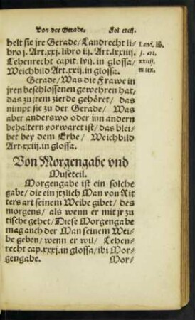 Von Morgengabe und Museteil.