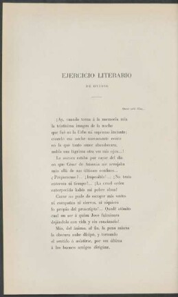 Ejercicio literario : De Ovidio