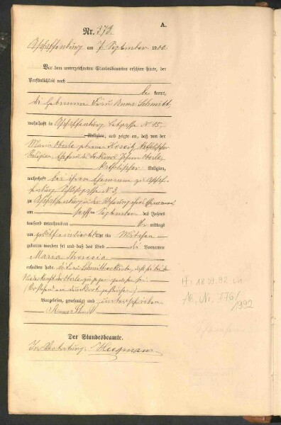 Standesamtsbuch der Stadt Aschaffenburg: Geburten 365/1900 - 184/1901
