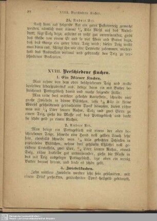 XVIII. Verschiedene Kuchen