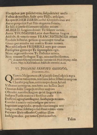 VI. Johanni Ernesto Gussovio, Dracomont. Siles.