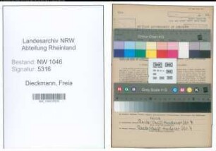 Entnazifizierung Freia Dieckmann , geb. 03.10.1919 ()
