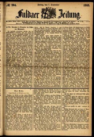 Ausgabe vom Freitag, den 07. September 1883.