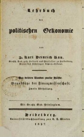 Grundsätze der Finanzwissenschaft, 2