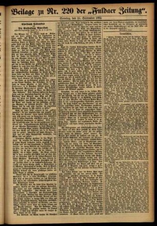 Zweite Ausgabe vom Sonntag, den 25. September 1892.