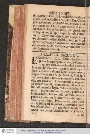 COLLATIO SECUNDA.