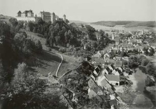 Harburg. Stadtansicht mit Burg und Wörnitz von Südosten