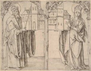 Kaiser Heinrich und Kaiserin Kunigunde mit dem Bamberger Dom