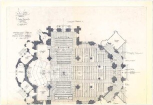 Gsaenger, Gustav; München, Gabelsbergerstr.; St. Markus, Umbau und Neugestaltung - Umbauentwurf (Grundriss EG)