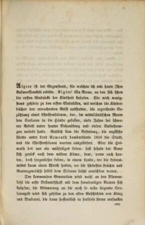 Algier : ein Vortrag, gehalten zu Baden-Baden am 26. Januar 1867