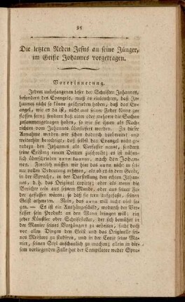 Die letzten Reden Jesus an seine Jünger, im Geiste Johannes vorgetragen
