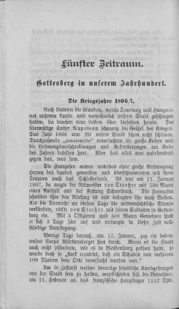 Fünfter Zeitraum. Gottesberg in unserem Jahrhundert