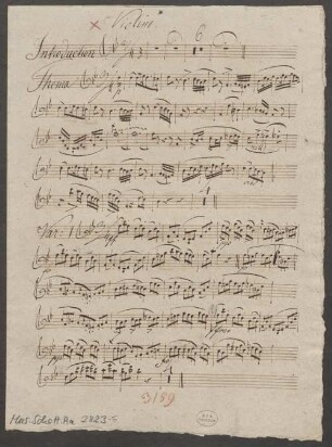 Fantasie et Variations concertantes, cl, pf, vl, pf - BSB Mus.Schott.Ha 2823-5 : [heading:] Violino.