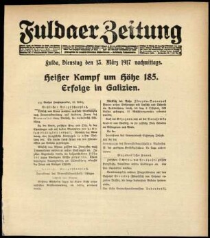 Ausgabe vom Dienstag, den 13. März 1917.