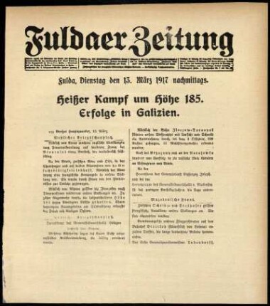 Ausgabe vom Dienstag, den 13. März 1917.