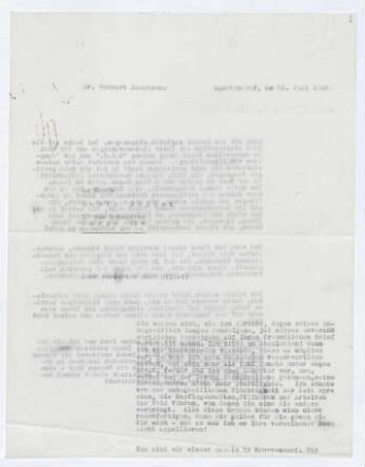 Brief von Gerhart Hauptmann an Louis Gillet