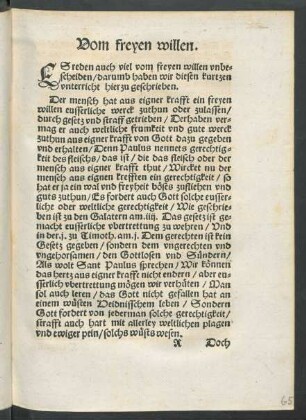 Vom freyen willen.