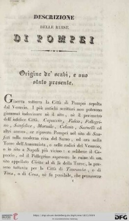 Descrizione delle ruine di Pompei