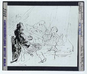 Rembrandt, Emmausmahl (Zeichnung, Benesch 11) (Cambridge/Mass. Fogg 1968.18)