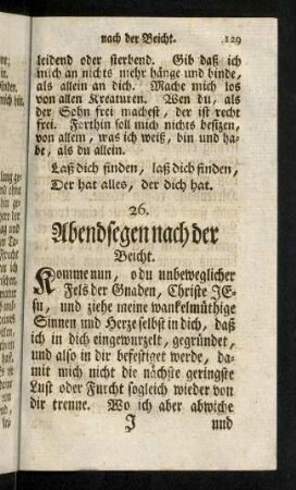 129-152, Abendsegen nach der Beicht. Morgensegen vor dem heiligen Abendmahl. Gebete vor dem heiligen Abendmahl.