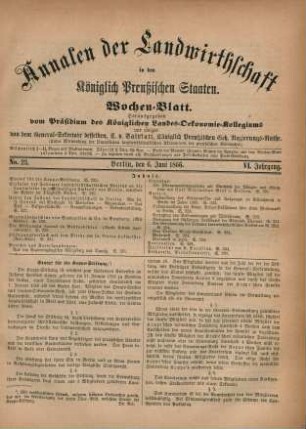 No. 23. Berlin, den 6. Juni 1866. VI. Jahrgang.