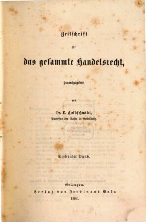 Zeitschrift für das gesamte Handelsrecht. 7. 1864
