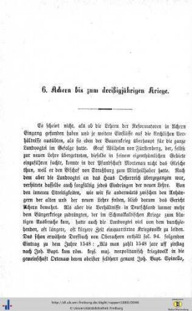 Achern bis zum 30jährigen Kriege.