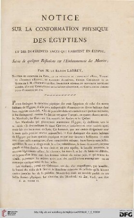 Notice sur la conformation physique des Égyptiens [...]