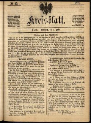 Ausgabe vom Mittwoch, den 07. Juni 1871.