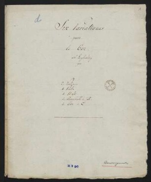 Six Variations pour le Cor mit Begleitung