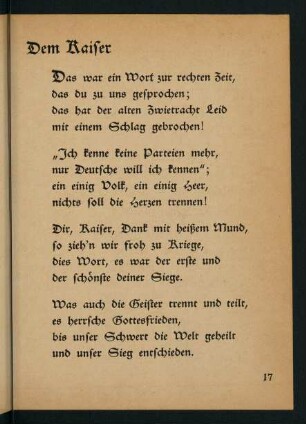 17-29, Dem Kaiser - Gefallen