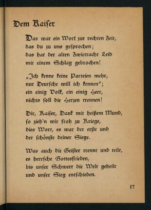 17-29, Dem Kaiser - Gefallen