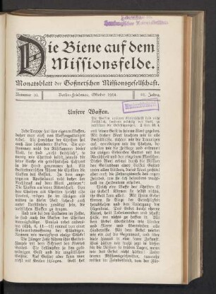 Nummer 10. Oktober 1914