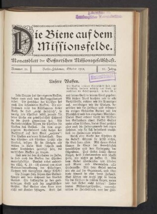 Nummer 10. Oktober 1914