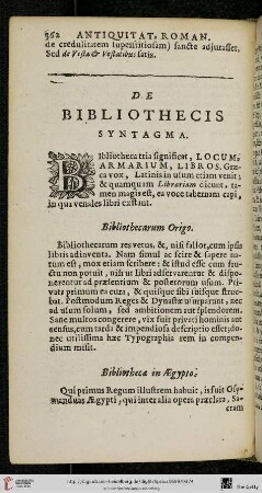 De bibliothecis syntagma