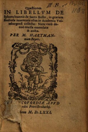 Quaestiones in libellum de sphaera Joannis de Sacro Busto