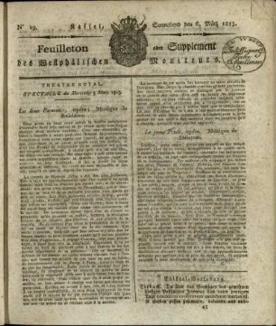 No. 19, Sonnabend den 6. Maerz 1813