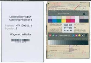 Entnazifizierung Wilhelm Wagener , geb. 17.11.1869 (Bergwerksunternehmer)