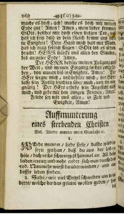 Auffmunterung eines sterbenden Christen.