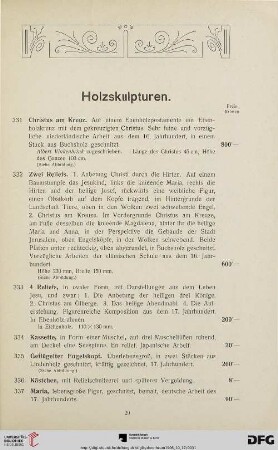 Holzskulpturen (Nr. 331-337)