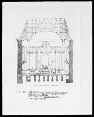 Wiblingen (Ulm), ehem. Benediktinerkloster (gegr. 1093), Klosterkirche, Querschnitt