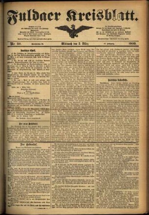 Ausgabe vom Mittwoch, den 03. März 1909.