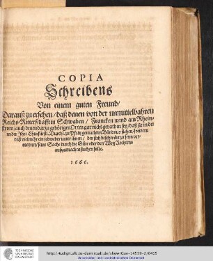Copia Schreibens Von einem guten Freund