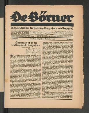 Elternmitarbeit an der Siedlungsschule Langenhorn