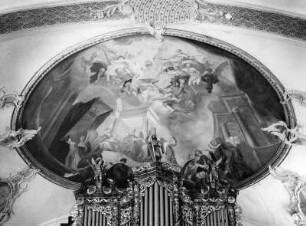 Der heilige Eustachius : Der heilige Eustachius. Fresko (1765/1766). Pleß (Kreis Unterallgäu), Pfarrkirche Sankt Gordian und Epimachus