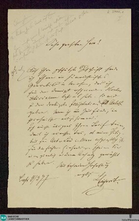 Brief von Ludwig Eichrodt an Eduard Hallberger vom 05.03.1877 - K 3444, 1